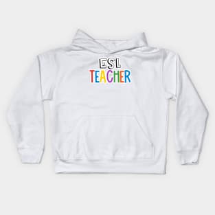 Rainbow ESL Teacher Kids Hoodie